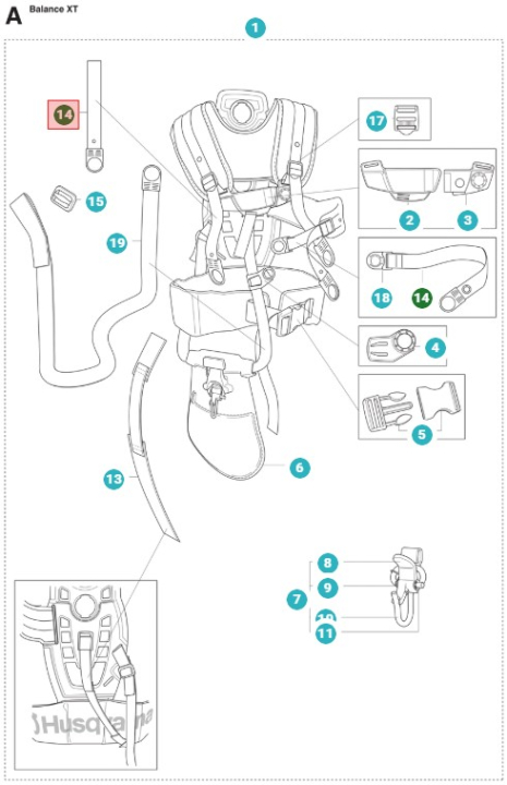 Band 5039961-07 i gruppen Husqvarna Skog och Trädgårdsprodukter / Husqvarna Grästrimmers & Röjsågar / Tillbehör grästrimmers & röjsågar / Röjsågsselar / Reservdelar till röjsågsselar hos GPLSHOP (5039961-07)