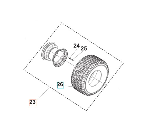 Hjulkit bak TS 112, TS 114, TC 215T, TC 220T, TS 112, TS 114, TS 215T, TS 217T i gruppen  hos GPLSHOP (5311479-42)